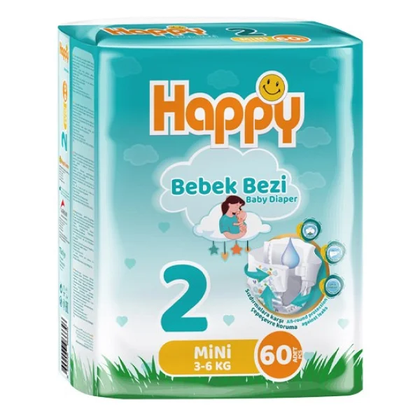 Happy 2 Numara Mini 60'lı Bebek Bezi - Görsel 2