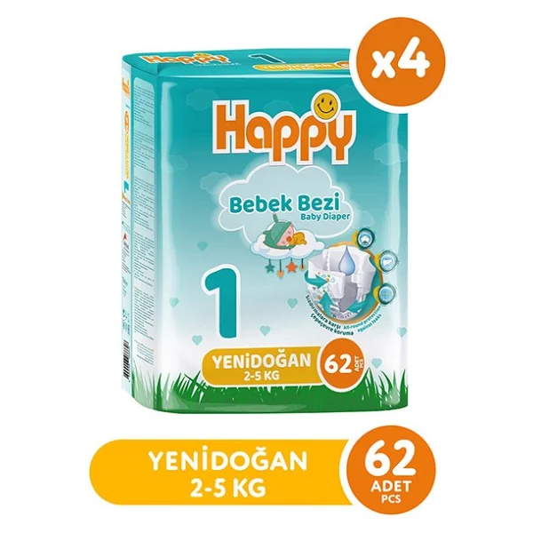 Happy 1 Numara Yenidoğan 248'li Bebek Bezi - Görsel 2