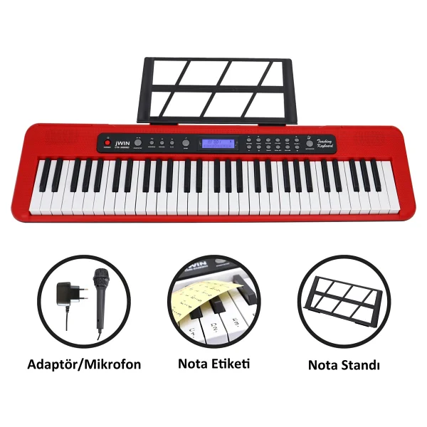 Jwin Ctk-3000rd 61 Tuş Org Kırmızı - Görsel 6