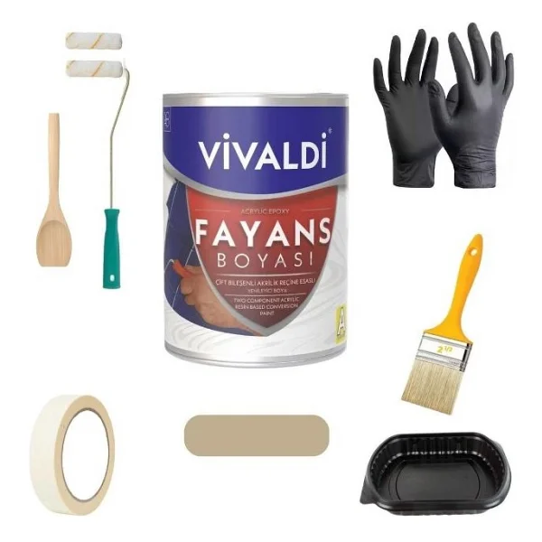 Vivaldi Vivaldi-Tezgah,Mermer,Fayans Boyası Seti Vernik Ve Astar Gerektirmez Mutfak Ve Banyo Boyası 1kg - 1 Lt - Karadeniz - Görsel 7