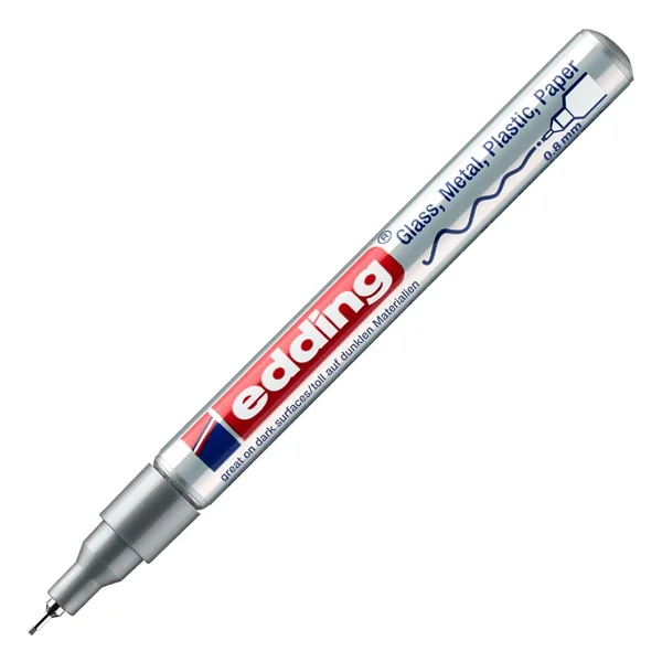 Edding 780 Çok Amaçlı Örtücü Boya Dekor Gümüş Marker Kalemi - Görsel 2