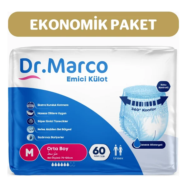 Dr. Marco Emici Külot Orta Boy M 30'lu 2 Adet Hasta Bezi - Görsel 4