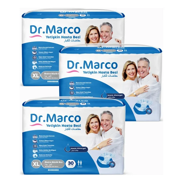 Dr. Marco Belbantlı Ekstra Büyük Boy XL 30'lu 3 Adet Hasta Bezi - Görsel 2