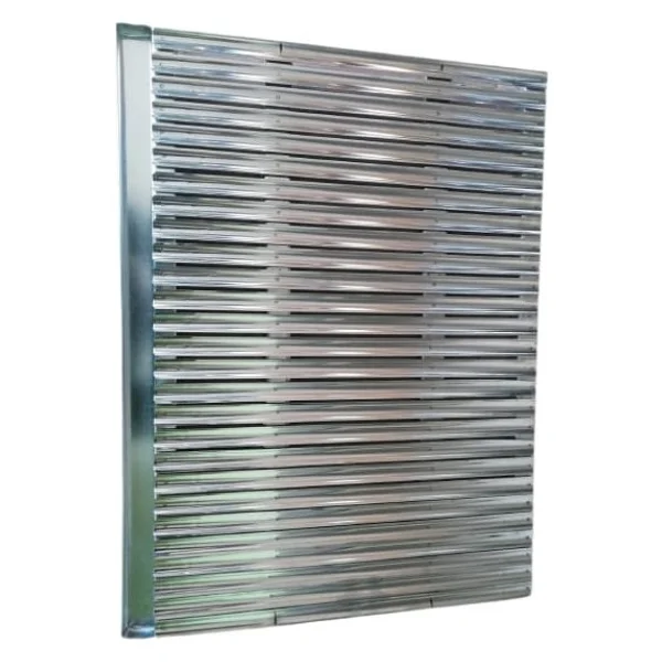 Özsal 60x45 Paslanmaz Krom Çelik Oluklu Izgara - Görsel 3