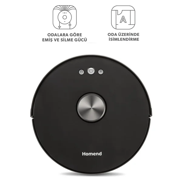 Homend Alex Laser Pro 1283h Siyah Mop Akıllı Robot Süpürge - Görsel 2