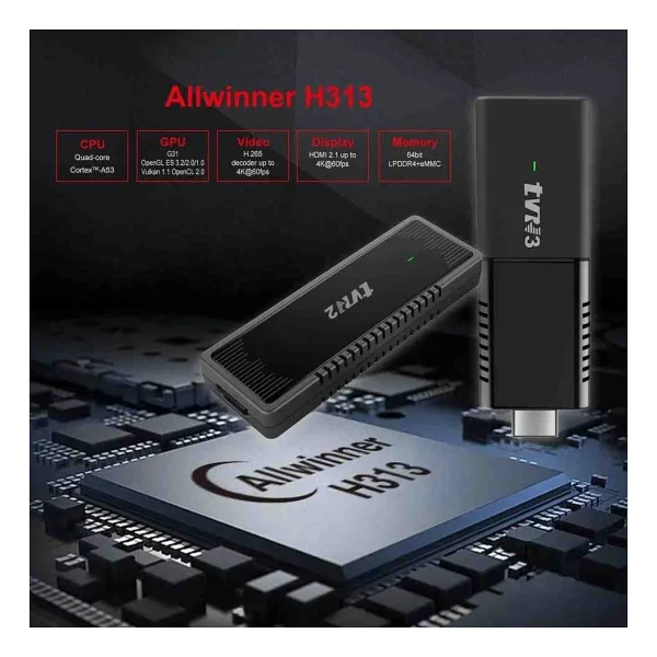 Vothoon Tvr3 TV Stick Android 12.5/ 2gb/16gb Wi-Fi 2.4g 5g BT 5.0 Akıllı Medya Oynatıcı - Görsel 3