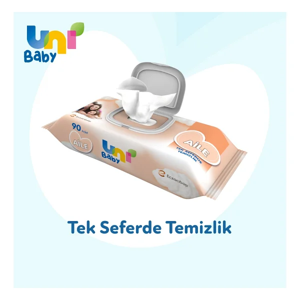 Uni Baby Aile 90 Yaprak 24'lü Paket Islak Mendil - Görsel 5