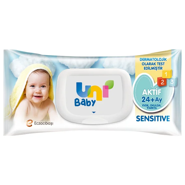 Uni Baby Aktif Sensitive 90 Yaprak 12'li Paket Islak Mendil - Görsel 2