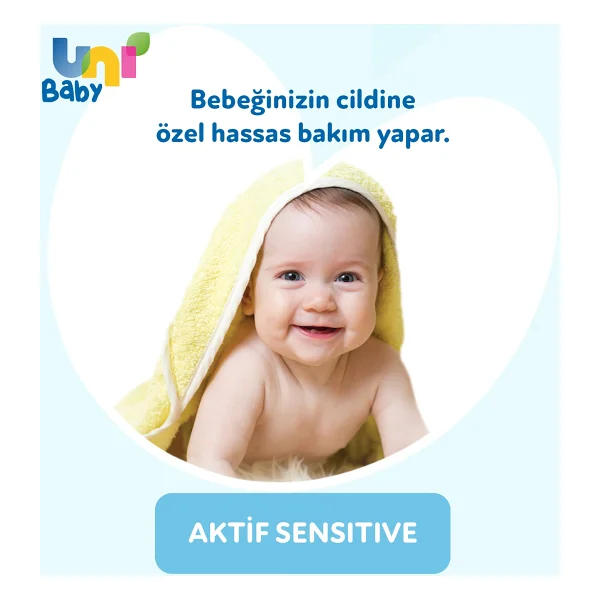 Uni Baby Aktif Sensitive 90 Yaprak 12'li Paket Islak Mendil - Görsel 5
