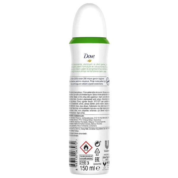 Dove Go Fresh Salatalık & Yeşil Çay 150 Ml Kadın Deodorant - Görsel 9