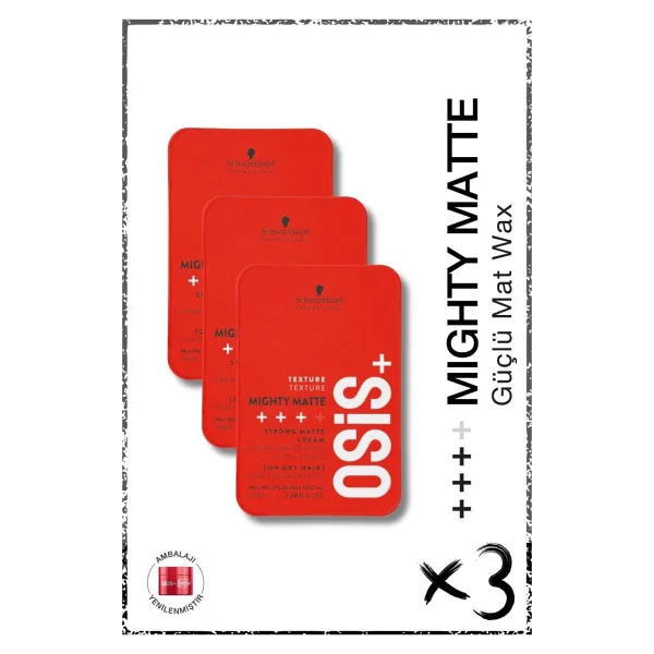 Osis 4 Mighty Matte Güçlü Tutucu 100 Ml 3 Adet Mat Wax - Görsel 5