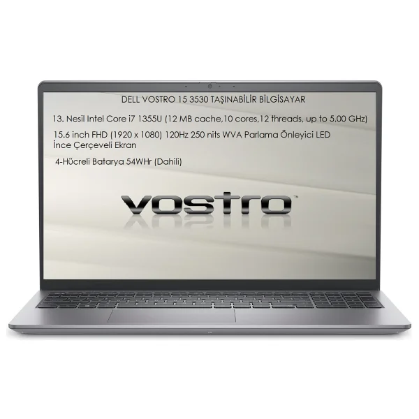 Dell Vostro 3530 N1601pvnb3530 İ7-1355u 16 GB 512 GB SSD Iris Xe Graphics 15.6" W11p Full HD Notebook - Görsel 2