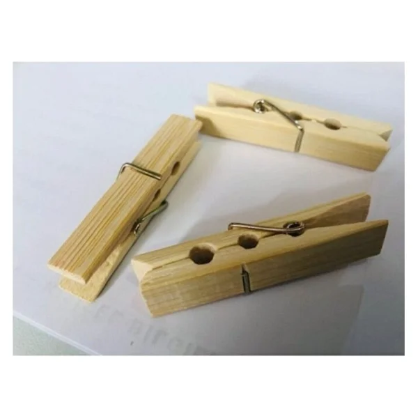 Balsa 40 Adet - Bambu Mandal, Ahşap Mandal, Tahta Mandal - Çamaşır Mandalı - Görsel 2