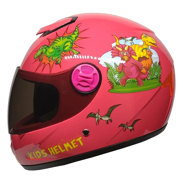Mts Sy118 Çocuk Kaskı Dino Pembe (Siyah Camlı) - Görsel 4