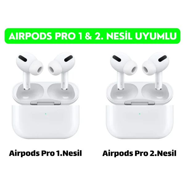Ewec Pro Ve Pro 2.Nesil Uyumlu ANC Delikli Silikon Kulaklık Uçlar (S,M,L) Ve 5 In 1 Temizleme Kalemi Seti - Görsel 5
