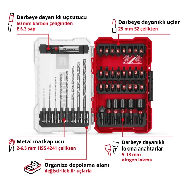 Einhell M-Case 49108773 39 Parça Matkap Bits Ucu Seti - Görsel 3