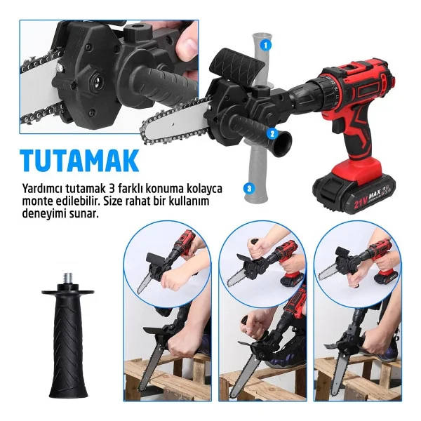 Rox Wood 0270 Matkaba Takılır Zincirli Dal Budama Testere Aparatı - Görsel 6