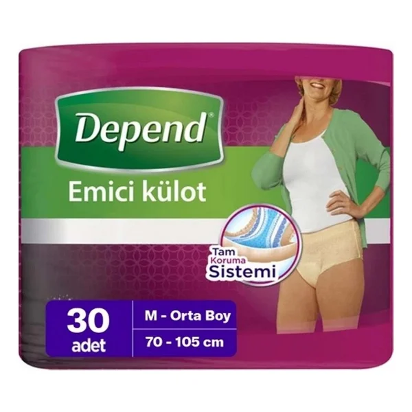 Depend Emici Külot Kadın Orta Boy M 30'lu Hasta Bezi - Görsel 7