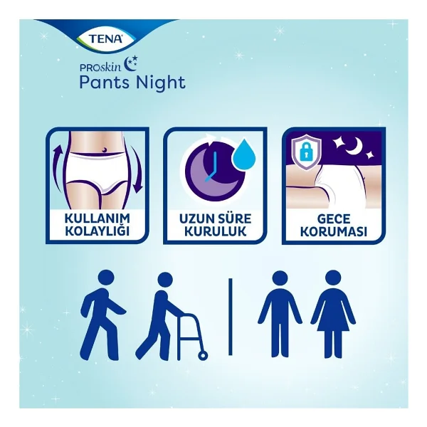 Tena Proskin Pants Night Large Büyük Beden Gece Için Süper Emici Külot 30 Lu Paket - 7322541214795 - L - XL - Görsel 5