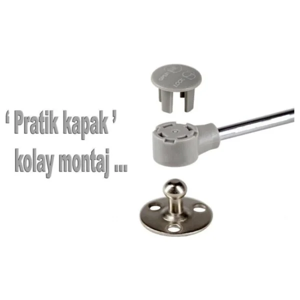 Std Dolap Amortisörü Gazlı Piston Kapak Hidroliği 27 Cm 80n - Görsel 3