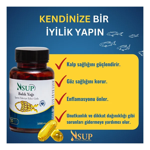 Nsup Omega 3 Balık Yağı Epa Dha 1000 Mg 50 Kapsül - Görsel 2