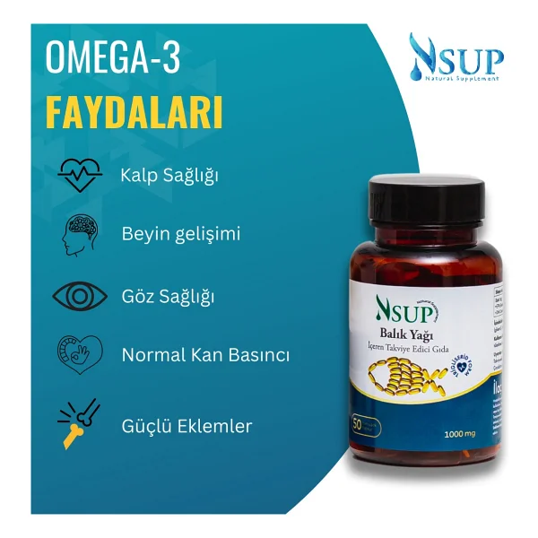 Nsup Omega 3 Balık Yağı Epa Dha 1000 Mg 50 Kapsül - Görsel 3