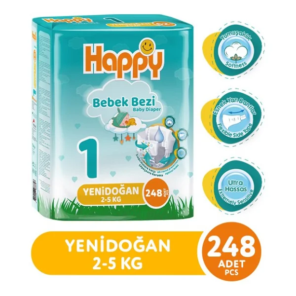 Happy 1 Numara Yenidoğan 248'li Bebek Bezi - Görsel 8