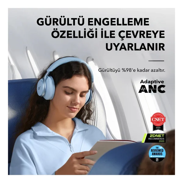 Anker Soundcore Space One ANC Kulak Üstü Bluetooth Kulaklık - Görsel 3