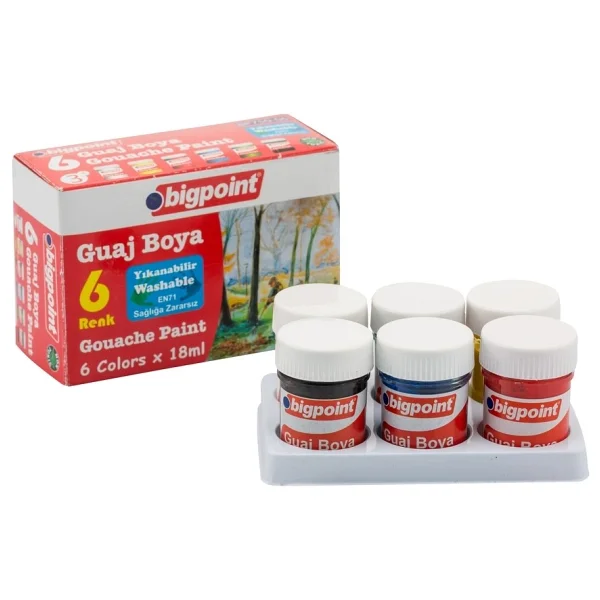 Bigpoint 18 Ml 6 Renk Guaj Boya - Görsel 3