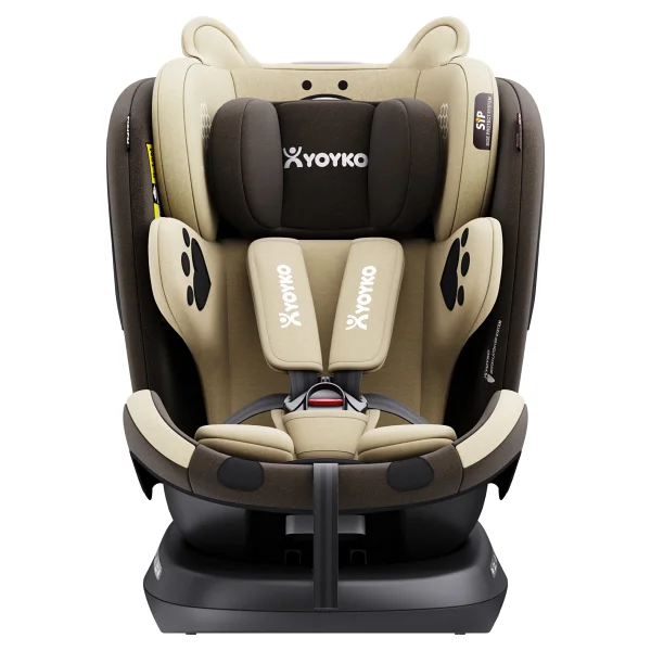 Yoyko Bear 360° Dönebilir Yatabilir Isofix Kahverengi 0-36 Kg Oto Koltuğu - Görsel 7