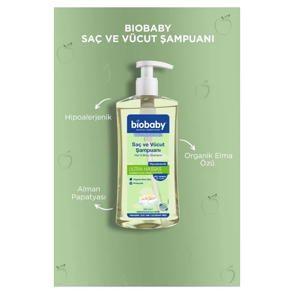 Biobaby Ultra Hassas Bebek Saç Ve Vücut Şampuanı 500 Ml 3 Adet - Görsel 8