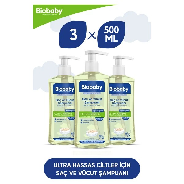 Biobaby Ultra Hassas Bebek Saç Ve Vücut Şampuanı 500 Ml 3 Adet - Görsel 6