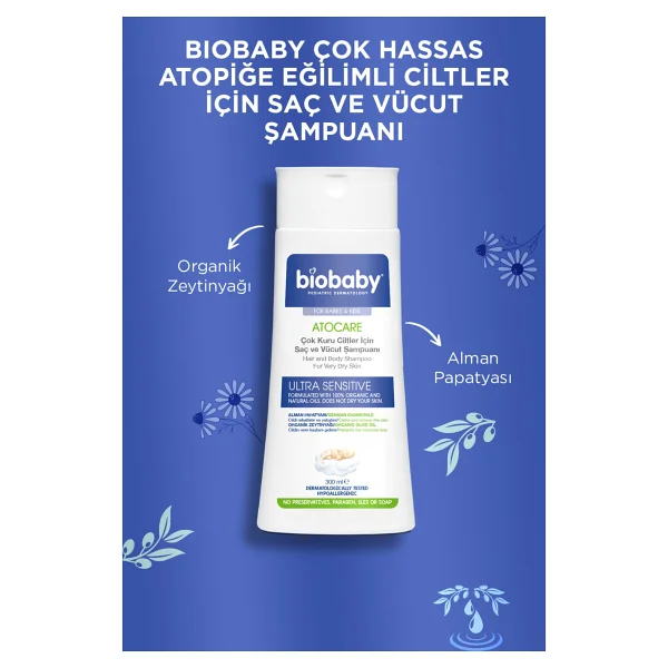 Biobaby Atocare Ultra Sensitive Şampuan 300 Ml Ve Krem 100 Ml İkili Set Çok Kuru Ciltler İçin - Görsel 5