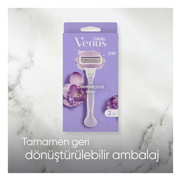 Gillette Venus Comfortglide Breeze 2 Başlıklı Kadın Tıraş Bıçağı - Görsel 8