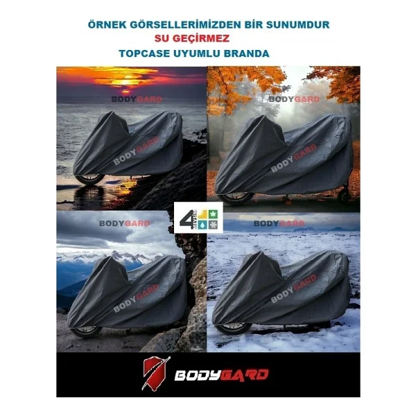 Bodyguard Yamaha Neos Motosiklet Brandası Arka Çanta Uyumlu Branda,örtü - Görsel 4
