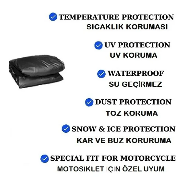 Bodyguard Yamaha Neos Motosiklet Brandası Arka Çanta Uyumlu Branda,örtü - Görsel 5