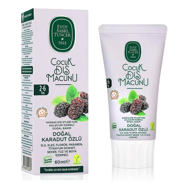 Eyüp Sabri Tuncer Doğal Karadut Özlü 2-6 Yaş 60 Ml Florürsüz Çocuk Diş Macunu - Görsel 2