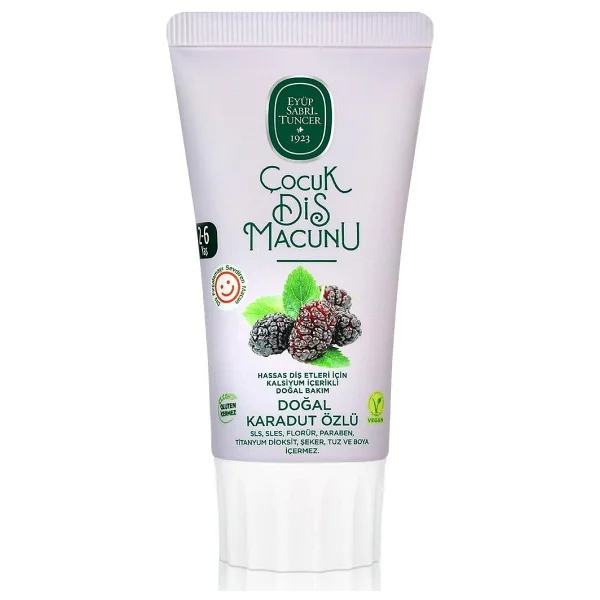Eyüp Sabri Tuncer Doğal Karadut Özlü 2-6 Yaş 60 Ml Florürsüz Çocuk Diş Macunu - Görsel 3