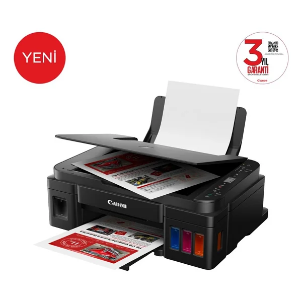 Canon Pixma G3410 Wi-Fi + Tarayıcı + Fotokopi Renkli Çok Fonksiyonlu Tanklı Mürekkep Püskürtmeli Yazıcı - Görsel 3