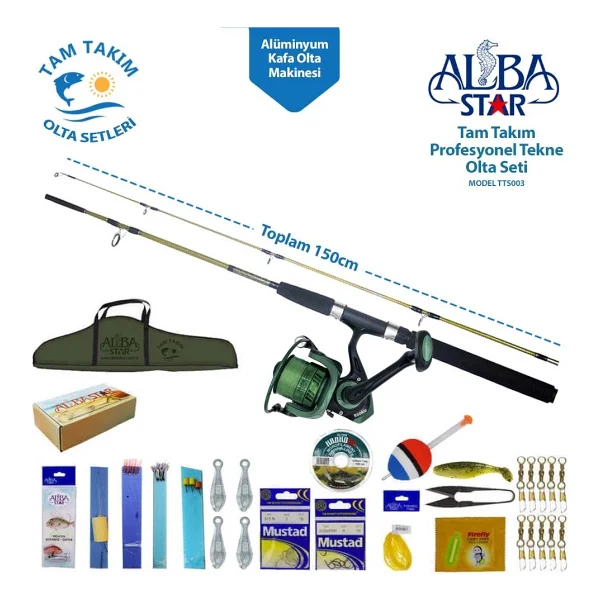 Alba Star Tts003 Tam Takım Profesyonel Tekne Olta Seti - Görsel 7