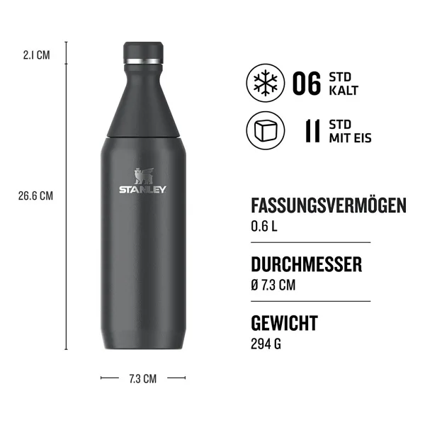 Stanley The All Day Slim Siyah 0.60 Lt Soğuk Su Termosu - Görsel 4