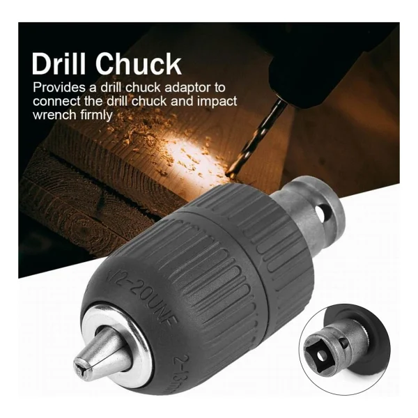 Depolife 1/2 Matkap Için Chuck Mandrenli Adaptör Somun Sökme Sıkma Makinesi Için Mandrene Dönüştürme Paratı - Görsel 6