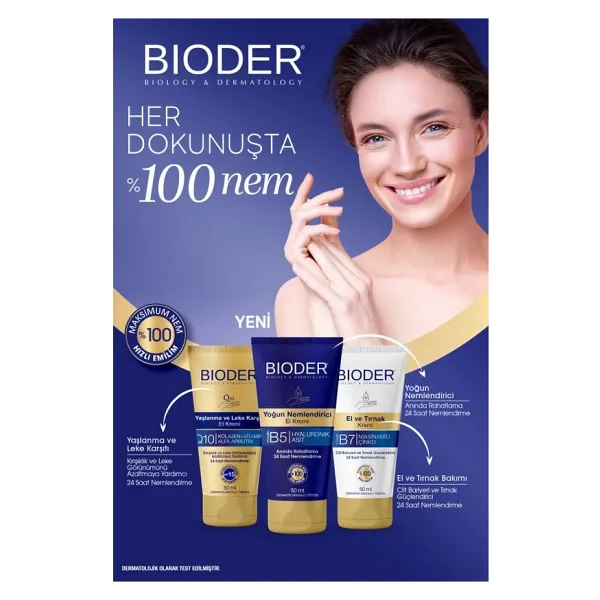 Bioder Yaşlanma Ve Leke Karşıtı El Kremi - Kolajen Q10 Arbutin C Vitamini Spf 15 2'li 50 Ml - Görsel 5