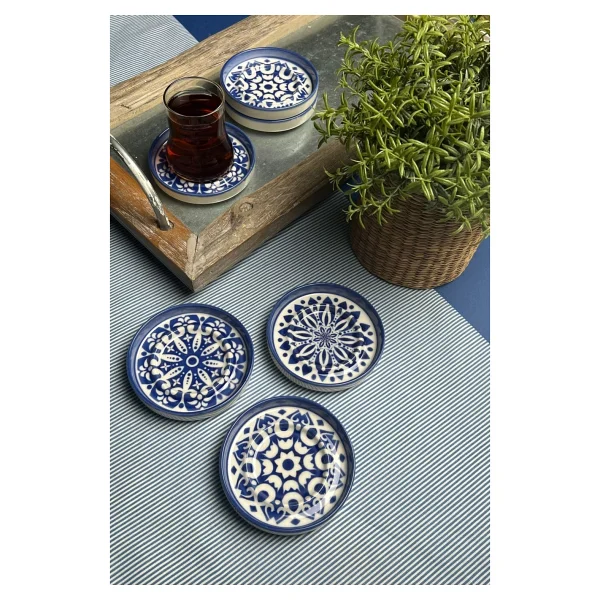 Tabak Evi Mozaik Sefa Mavi 10 Cm 6'lı Çay Tabağı - Görsel 2
