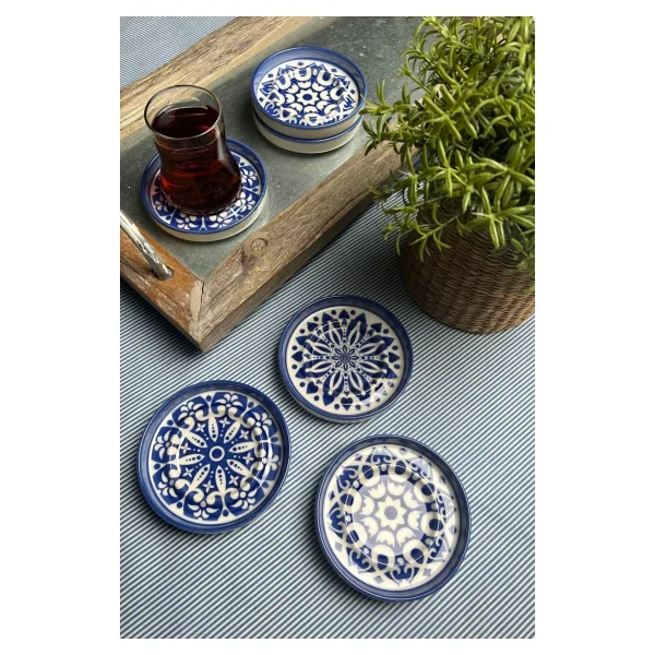 Tabak Evi Mozaik Sefa Mavi 10 Cm 6'lı Çay Tabağı - Görsel 3