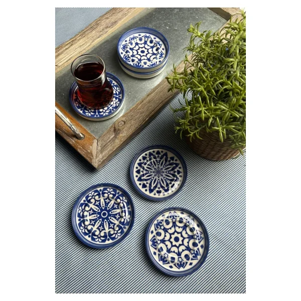 Tabak Evi Mozaik Sefa Mavi 10 Cm 6'lı Çay Tabağı - Görsel 4