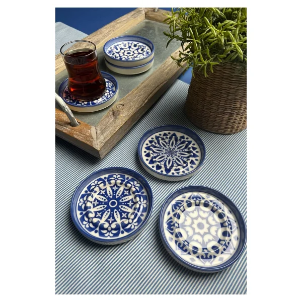 Tabak Evi Mozaik Sefa Mavi 10 Cm 6'lı Çay Tabağı - Görsel 5