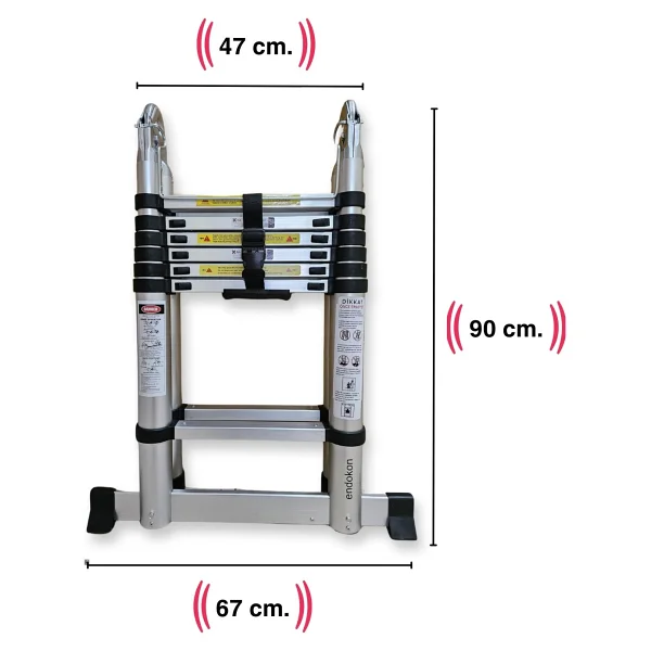 Endokon A Tipi Uzayan 7+7 Basamaklı Teleskopik Merdiven - Görsel 2