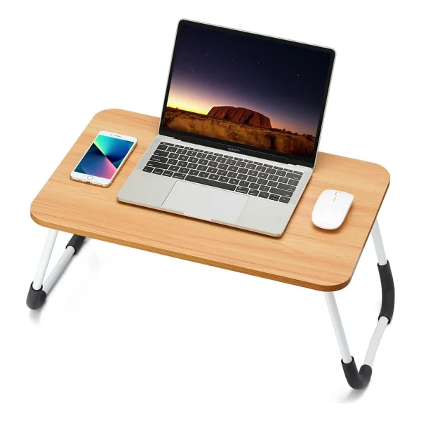 Hodbehod Laptop Sehpası Masası Katlanabilir Yatak Koltuk Üstü Kahvaltı Bilgisayar Sehpası - 60cmx40cmx27cm - Kahverengi - Görsel 6