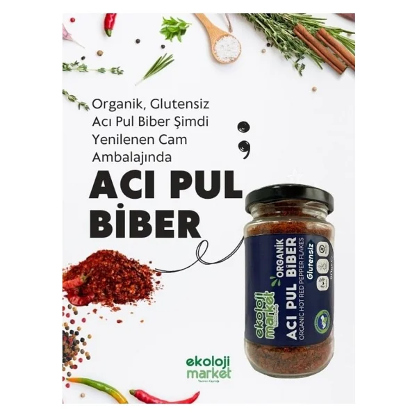 Ekoloji Market Organik Glütensiz Acı Pul Biber 80 Gr - Görsel 4